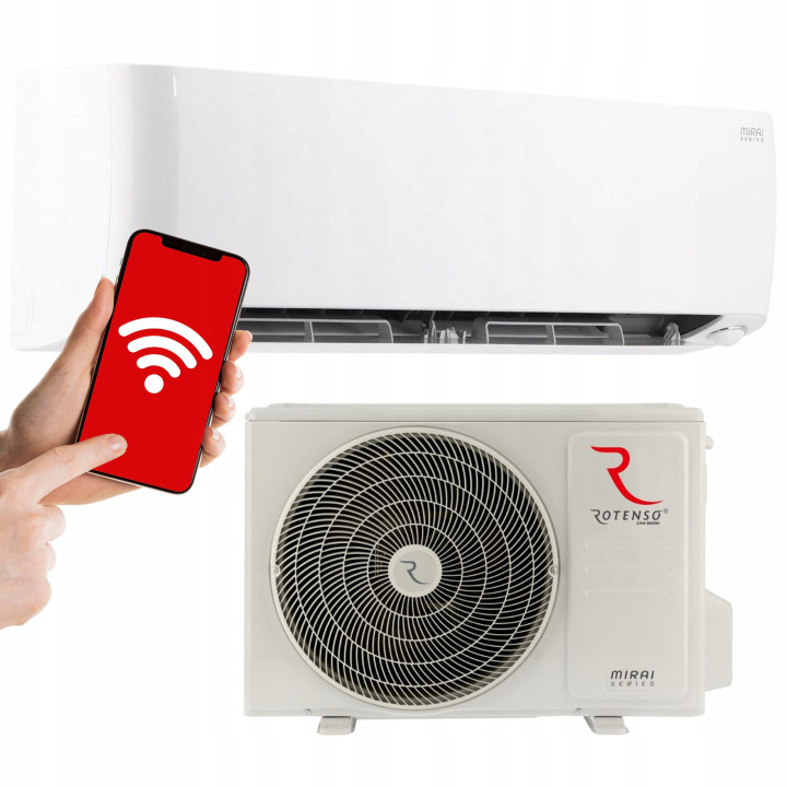 Klimatyzator ścienny Rotenso Mirai 3,5kW 40m2 WIFI Zestaw 5mb