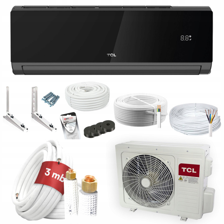 Klimatyzator TCL Elite Dark Czarny 3,5kW WiFi Klimatyzacja do Zestaw 7mb