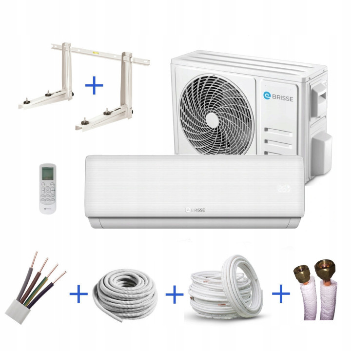Klimatyzator Brisse 3,5kW Klimatyzacja do grzania Moduł WiFi Zestaw 5mb