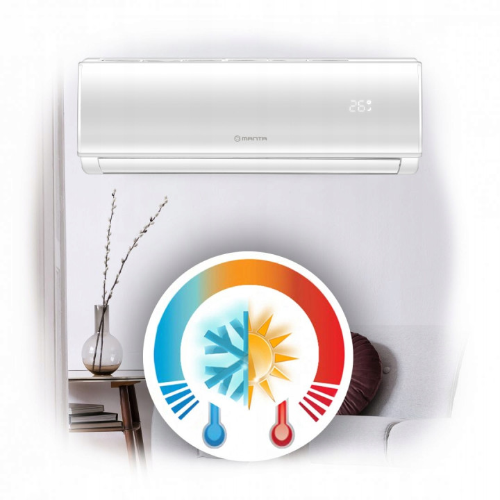 Klimatyzator ścienny MANTA 3,5kW Klimatyzacja WiFi Wydajna Zestaw 5mb