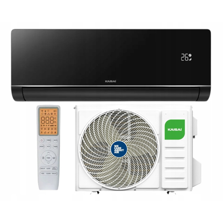 Klimatyzacja ścienna Kaisai ART Black 5,3kW, filtr zapachowy, Zestaw 5mb