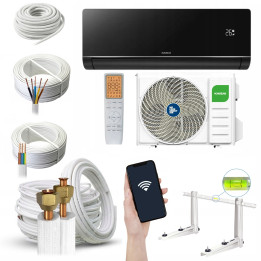 Klimatyzacja ścienna Kaisai ART Black 5,3kW, filtr zapachowy, Zestaw 3mb