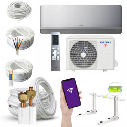 Klimatyzator ścienny Kaisai GEO+ Grey 2,7kW energooszczędny, Zestaw 4mb