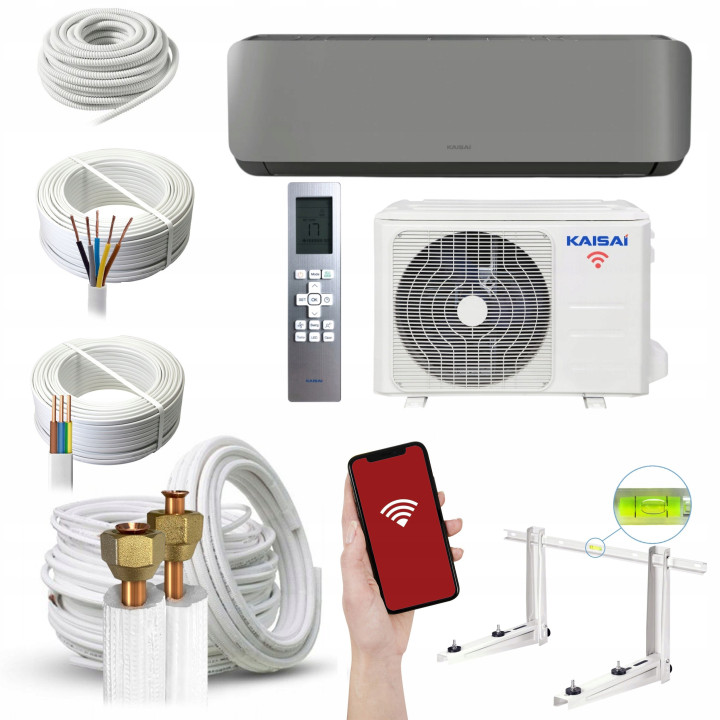 Klimatyzator ścienny Kaisai GEO 5,3kW energooszczędny, Wi-Fi, Zestaw 7mb