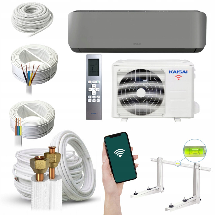 Klimatyzacja ścienna Kaisai GEO 2,6kW energooszczędna, nawiew 3D Zestaw 5mb