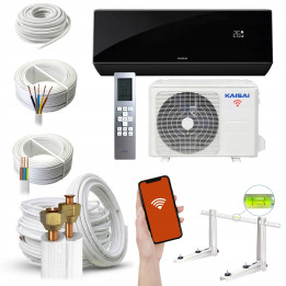 Klimatyzator ścienny KAISAI PRO HEAT+ Black 7,0kW do grzania Zestaw 6mb