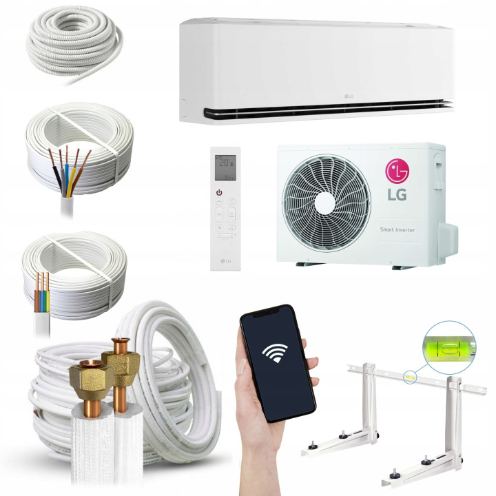Klimatyzator LG Dualcool Deluxe P09SND 2,5 kW WiFi R32 Zestaw 3mb