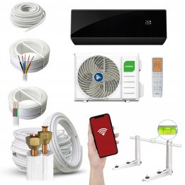 Klimatyzator ścienny Kaisai PRO HEAT+ 3,5 kW black WIFI+PILOT Zestaw 5mb