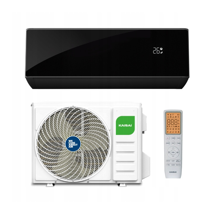 Klimatyzator ścienny Kaisai PRO HEAT+ 3,5 kW black WIFI+PILOT Zestaw 5mb