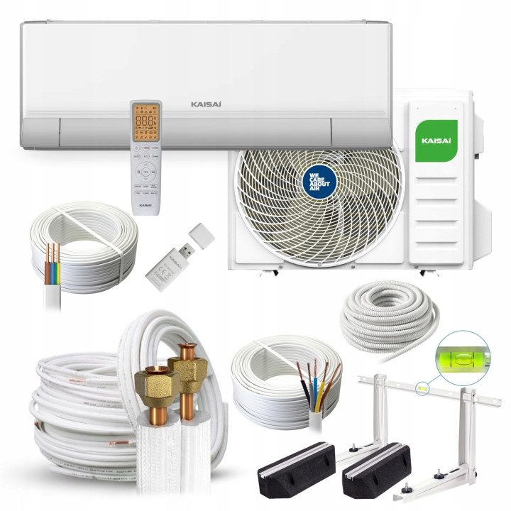 Klimatyzator ścienny pompa Kaisai Pro Heat+ 3,5kW komplet Zestaw 3mb