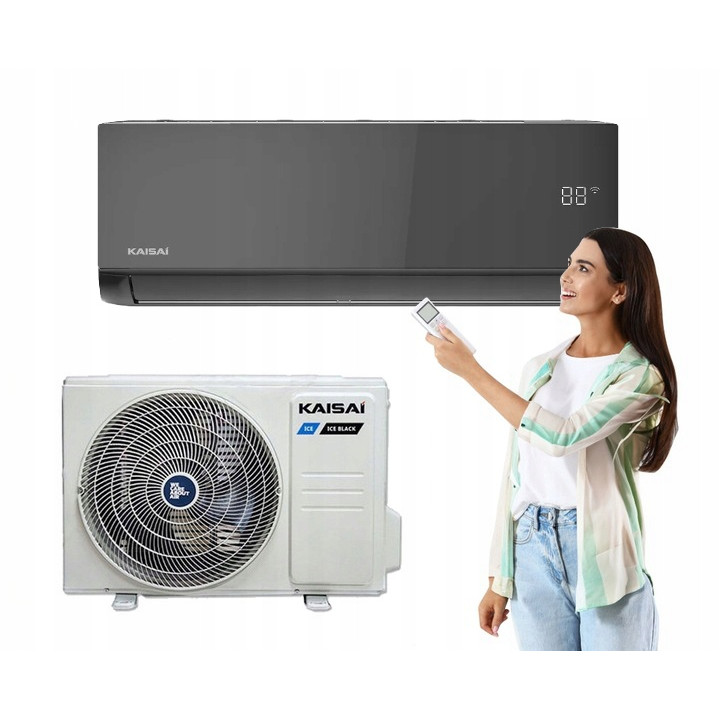 Klimatyzacja Klimatyzator Kaisai ICE Black 2,6kW czarny Pakiet Zestaw 3mb