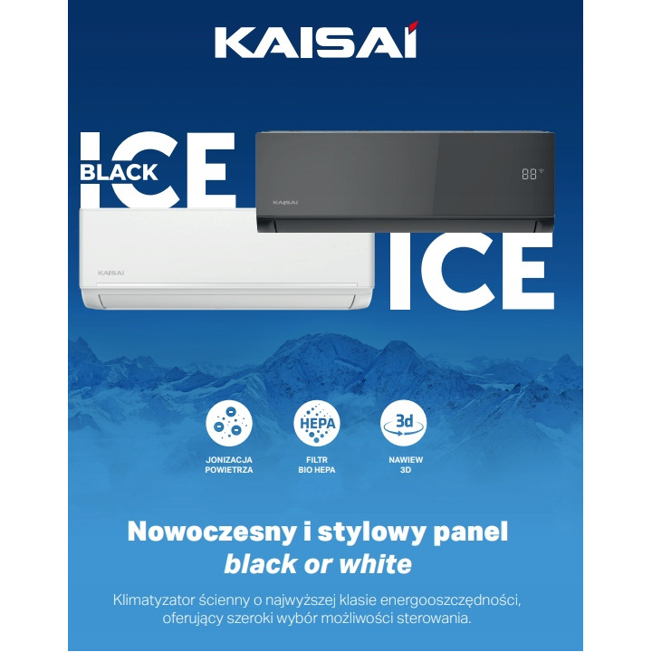 Klimatyzator do Grzania Kaisai ICE White 7,0kW Pakiet Zimowy Zestaw 3mb