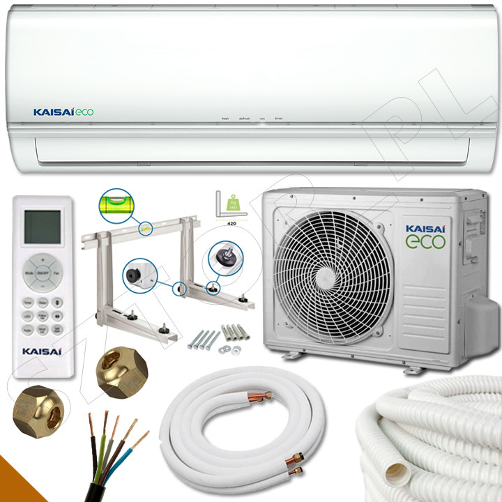Klimatyzator ścienny KAISAI ECO Split 3,5kW 40m2 do domu biura Zestaw 5mb