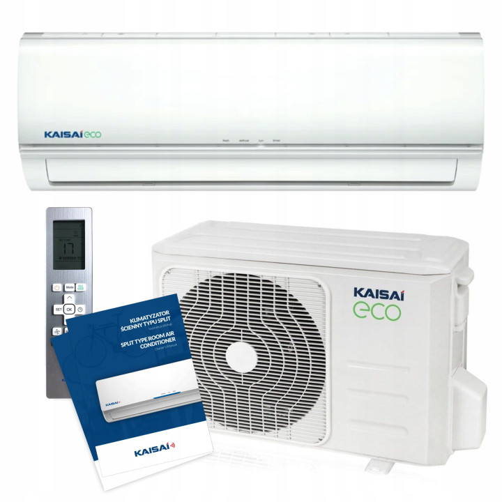 Klimatyzator ścienny KAISAI ECO Split 3,5kW 40m2 do domu biura Zestaw 4mb