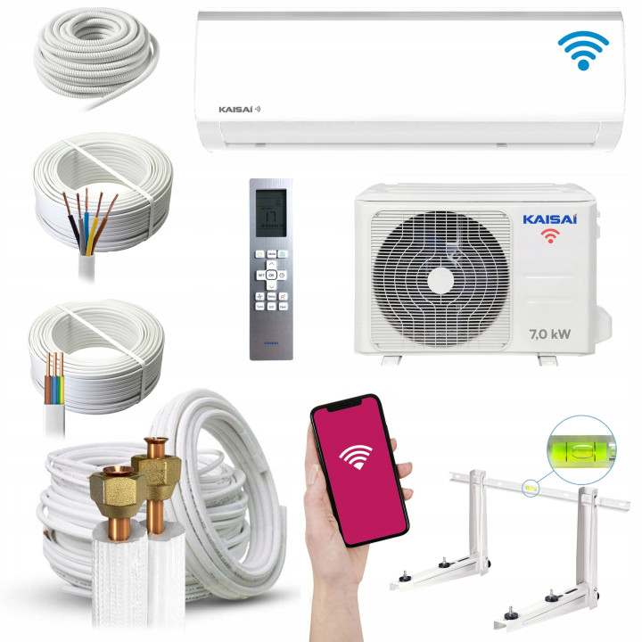 Klimatyzator ścienny KAISAI Fly 7,0kW WiFi HEPA Wydajny Zestaw 5mb