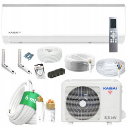 Klimatyzator ścienny KAISAI Fly 5,3kW WiFi HEPA Grzanie Zestaw 6mb