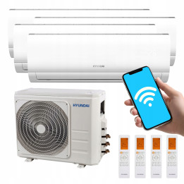 Klimatyzacja Multisplit HYUNDAI 4x Revolution 100m2 WiFi do Grzania 8,5kW