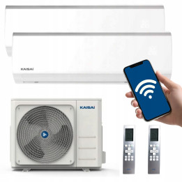 Klimatyzator Multisplit 2x KAISAI FLY WiFi HEPA do 60m2 Wydajny Mocny 5,5kW