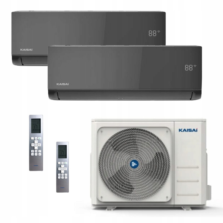 KAISAI Multisplit 2x ICE Black Hepa do 50m2 do mieszkania iFeel WiFi 5,3kW