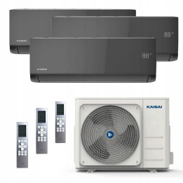 Klimatyzacja KAISAI Multisplit 3x ICE Black Hepa do 75m2 iFeel WiFi 8kW