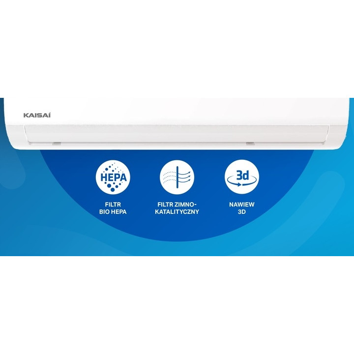 Klimatyzacja ścienna MULTISPLIT KAISAI Fly 2x 2,6kW 50m2 WiFi Grzanie