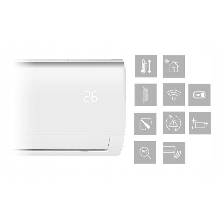 Klimatyzacja ścienna MULTISPLIT KAISAI Fly 2x 2,6kW 50m2 WiFi Grzanie