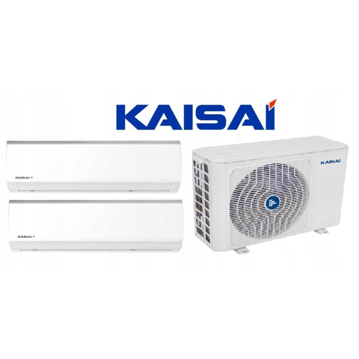 Klimatyzacja ścienna MULTISPLIT KAISAI Fly 2x 2,6kW 50m2 WiFi Grzanie