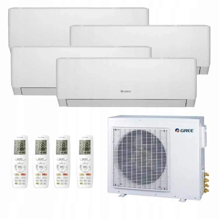 Klimatyzacja Gree MULTISPLIT 4x Pular PRO White 110m2 do domu biura 3D WiFi