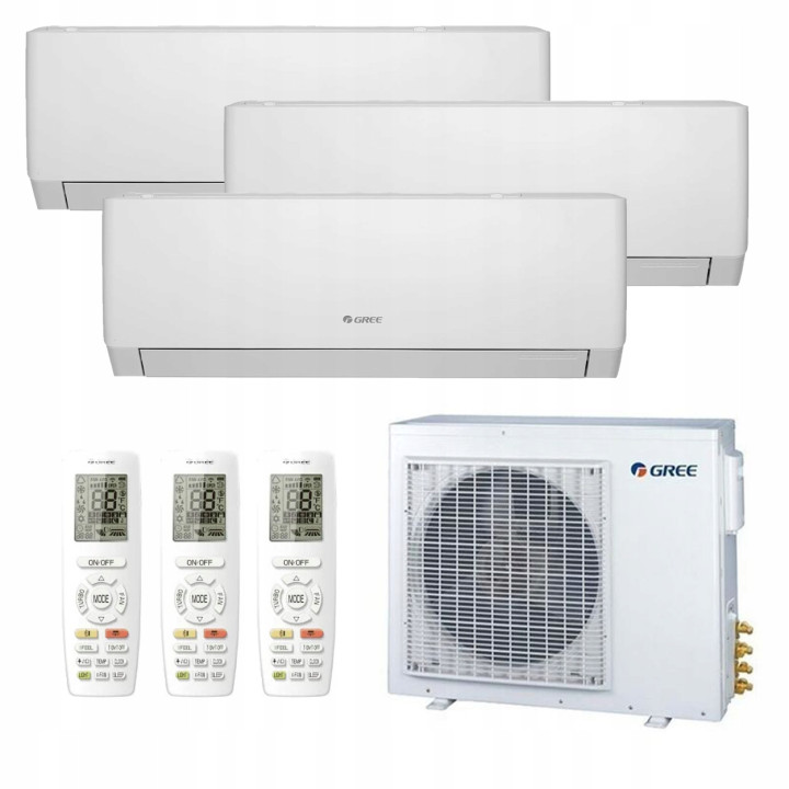 Klimatyzacja Gree Multisplit 3x Pular PRO White 2,7kW 90m2 3D WiFi