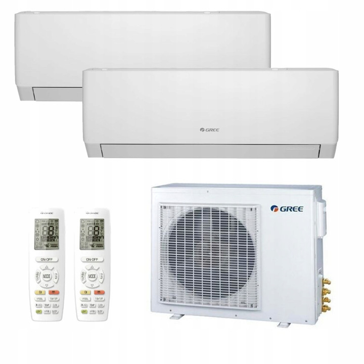 Gree Multisplit 2x Pular PRO White Biały 2,7kW 50 m2 do mieszkania 3D WiFi