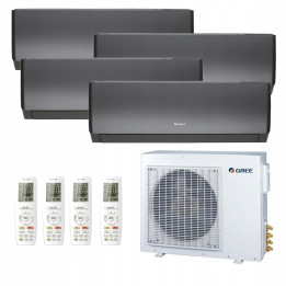 Gree MULTISPLIT 4x Pular PRO Black CZARNY 110m2 do domu biura 3D WiFi