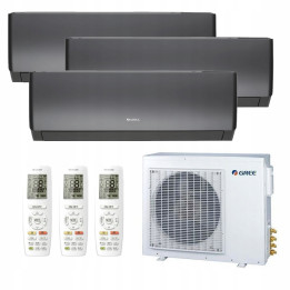 Gree Multisplit 3x Pular PRO Black Czarny 90m2 do mieszkania 3D WiFi