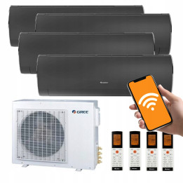 Klimatyzacja Gree Multisplit 4x FAIRY DARK Grafit do domu biura 100m2 WiFi