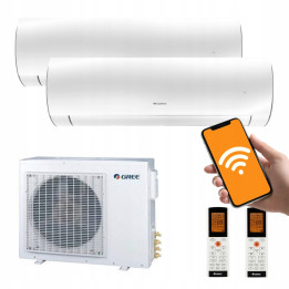 Klimatyzator Multisplit Gree 2x FAIRY White Biały wydajny do 55m2 WiFi 3D