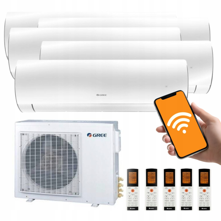 Klimatyzacja Gree Multisplit 5x FAIRY White Biały do 150m2 do domu WIFI