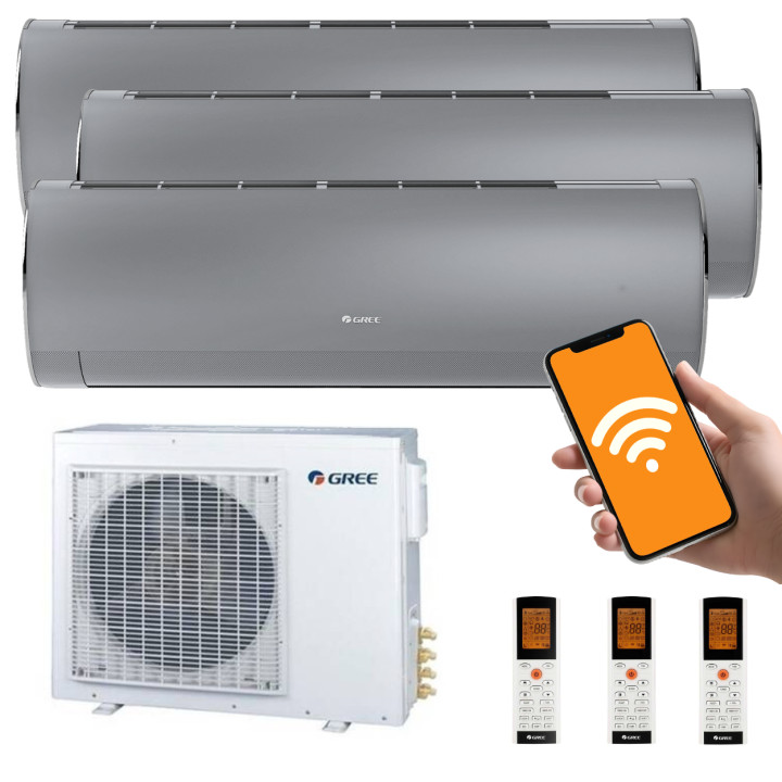 Klimatyzator Multisplit Gree 3x FAIRY Silver Srebrny do domu 80m2 WiFi