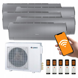 Klimatyzacja Gree Multisplit 5x FAIRY Srebrny SILVER do 180m2 do domu WIFI