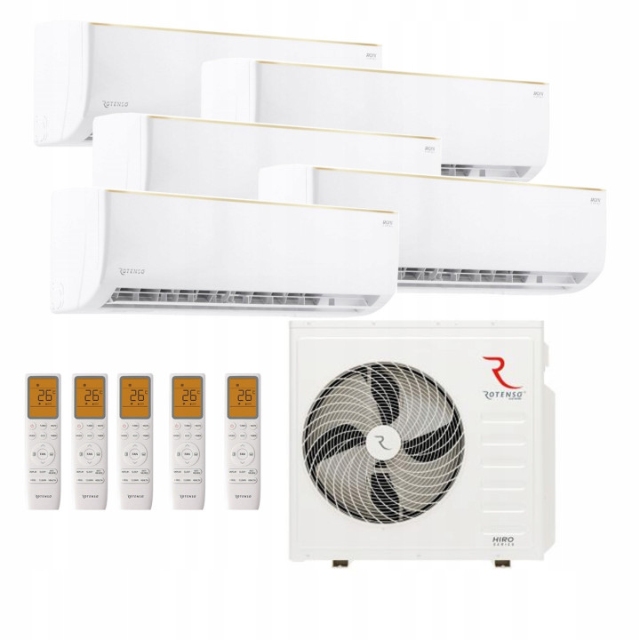 Rotenso Multisplit 5x Roni White 2,6kW wydajny do 150m2 WiFi 13KW