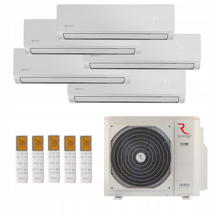 Klimatyzacja Multisplit ROTENSO 5x ELIS WIFI 150m2 do domu Silver 13kW