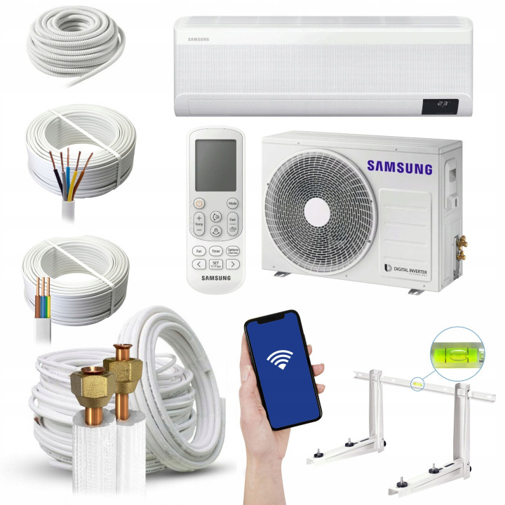 Klimatyzator Samsung WindFree Deluxe 5,0 kW ścienny WiFi R32 Zestaw 3mb