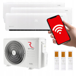 Multisplit 3x ROTENSO UKURA do grzania 2x2,6kW + 5kW HEPA 85m2 WiFi 8,5KW