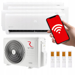 ROTENSO Multisplit 4x UKURA do grzania do 115m2 3x2,6kW + 1x5kW WiFi HEPA
