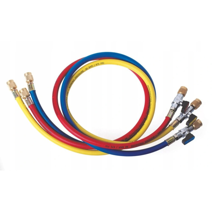 Zestaw węży serwisowych Refco 150 cm z zaworem CA-CCL-60 1/4