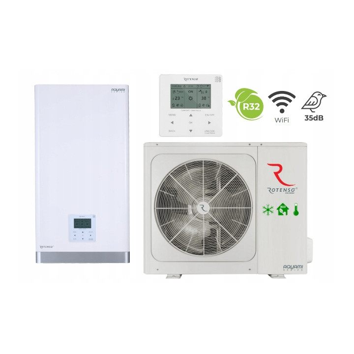 Pompa ciepła Rotenso Aquami Split 16kW AQS160X3o AQS160X13i Ogrzewanie Zima