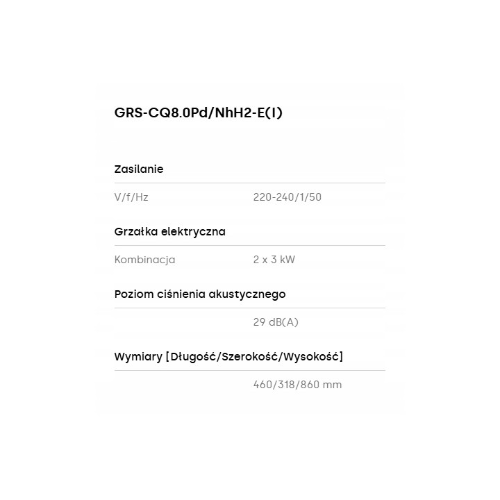Pompa ciepła Gree Versati Split 8kW