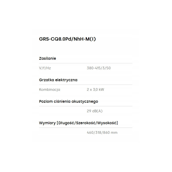 Pompa ciepła Gree Versati Split 8kW 3 fazowa