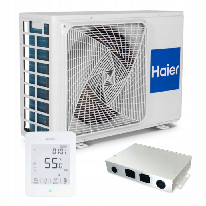 Pompa Ciepła MONOBLOK Haier 5 kW CO + CWU Ciche Ogrzewanie R32 Grzanie