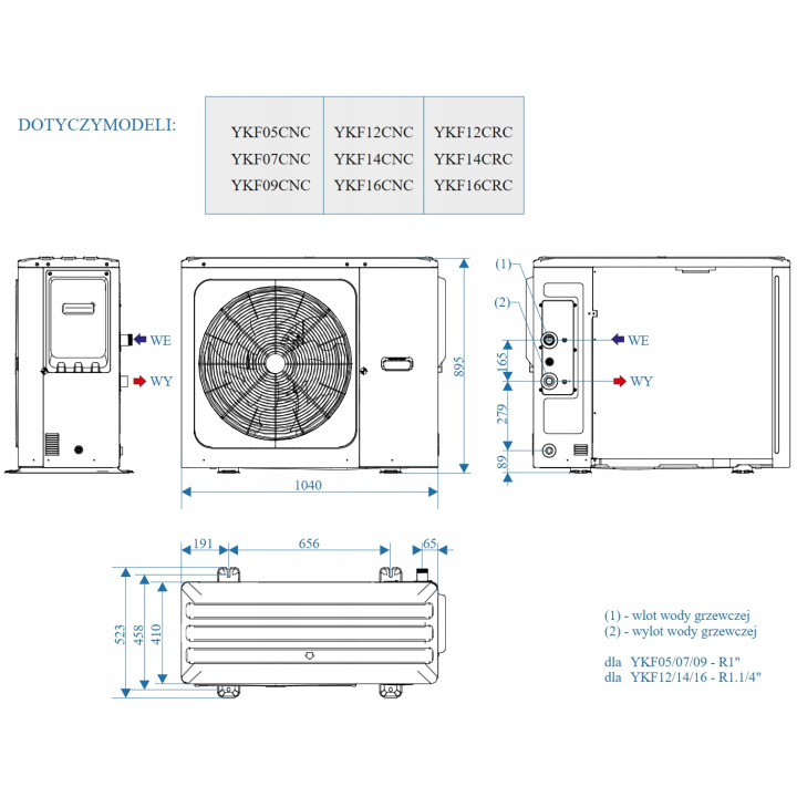 Pompa ciepła YORK YKF05CNC monoblok 5kW Sterowanie WiFi
