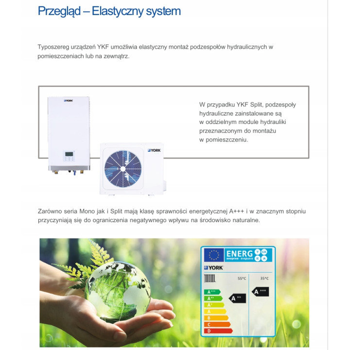 Pompa ciepła YORK YKF10ANB split 10kW Sterowanie WiFi