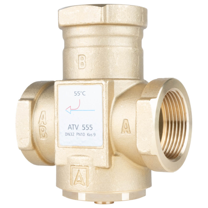 Zawór temperaturowy ATV 555 Niezawodność Precyzja DN32, Rp1 1/4" kvs 9